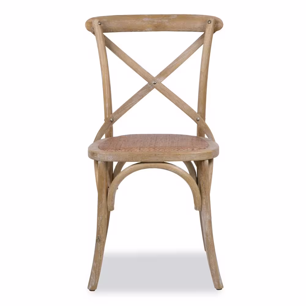None Cafton Weathered Oak Crossback Chair (Set of 2)