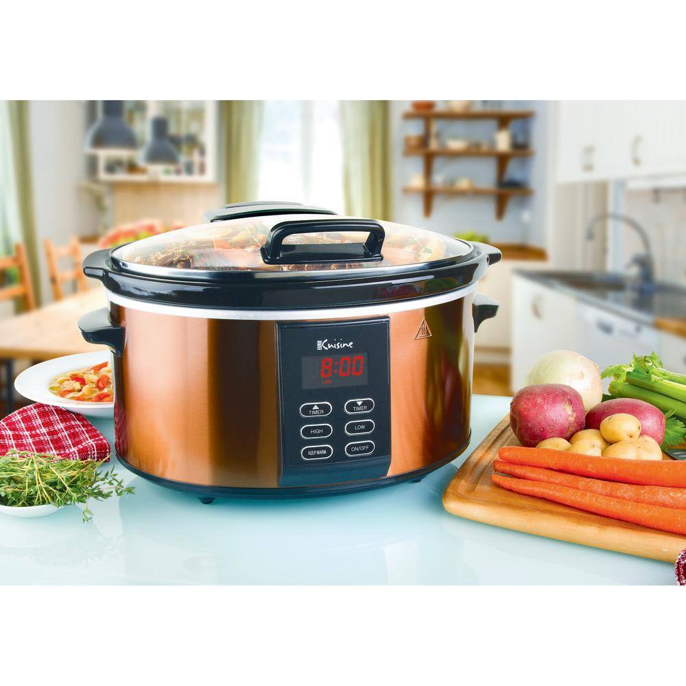 Euro Cuisine 6 Qt. Copper Electric Digital Slow Cooker