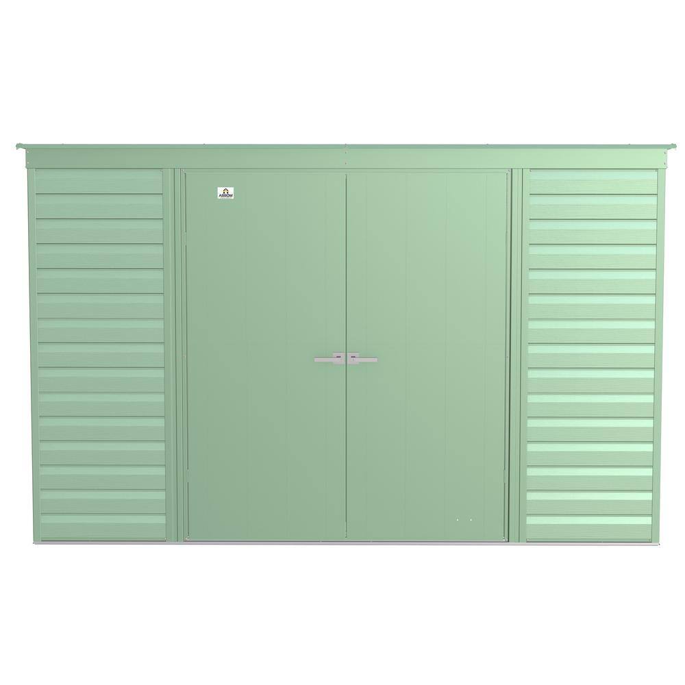 Arrow Select 10 ft. W x 4 ft. D Sage Green Metal Shed (35 sq. ft.)