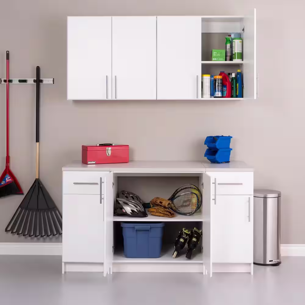 Prepac Composite Wall Mounted Garage Cabinet in White (32 in. W x 30 in. H x 12 in. D)
