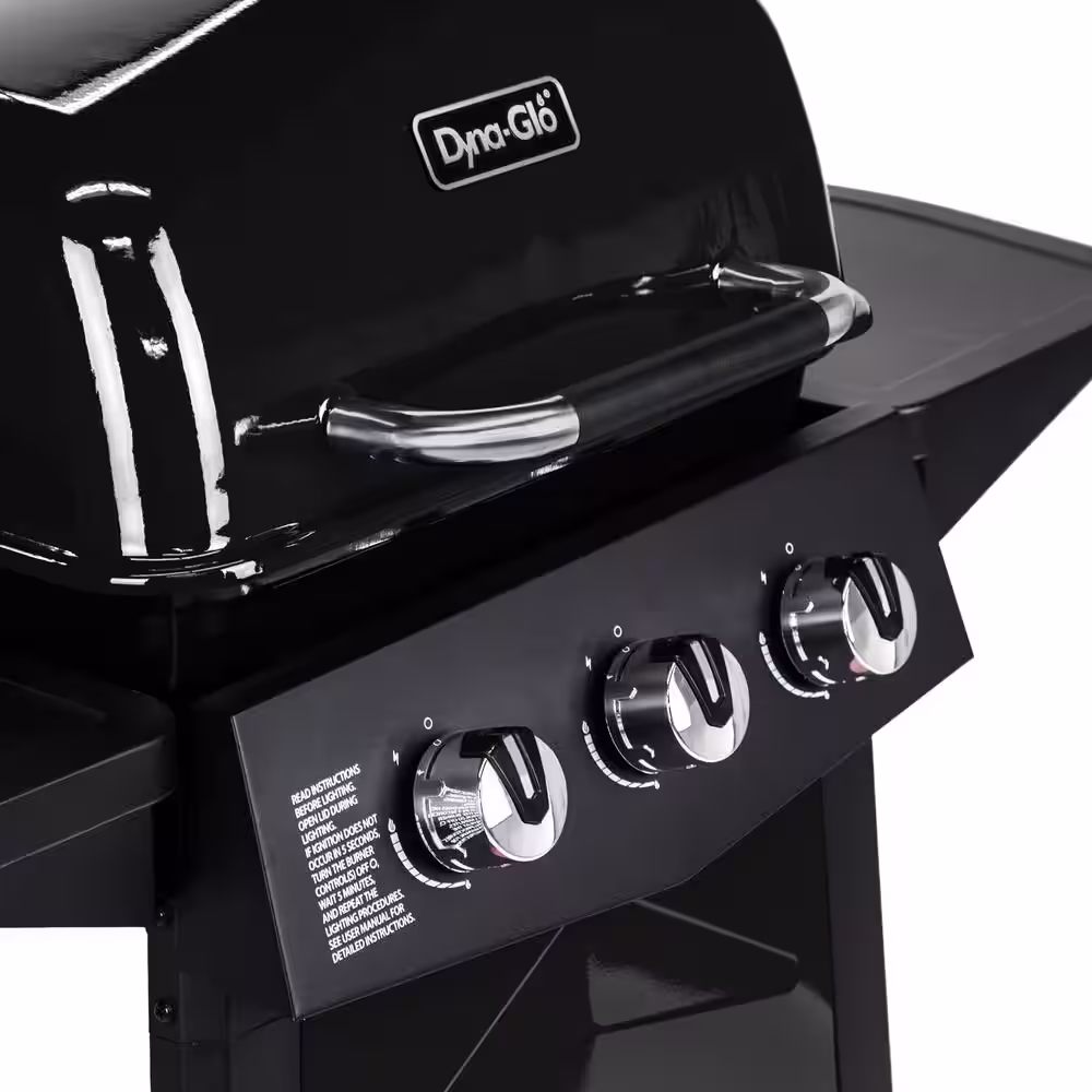 Dyna-Glo 3-Burner Open Cart Propane Gas Grill in Black