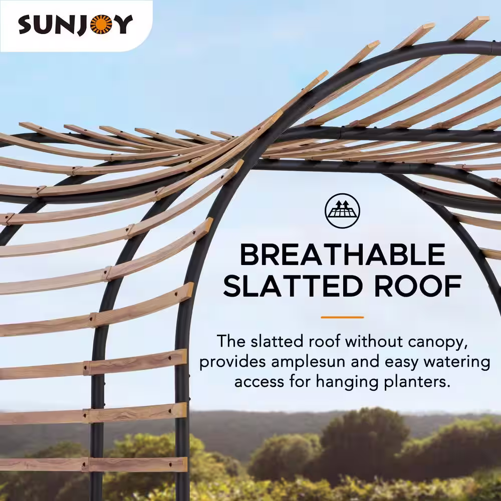 Sunjoy 14 ft. x 12 ft. Steel Pergola