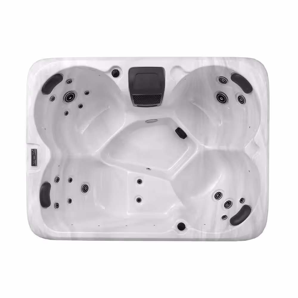 Empava 4-Person 20-Jet Premium Acrylic Lounger Spa Standard Hot Tub with Bluetooth Sound System and Two-step Ladder
