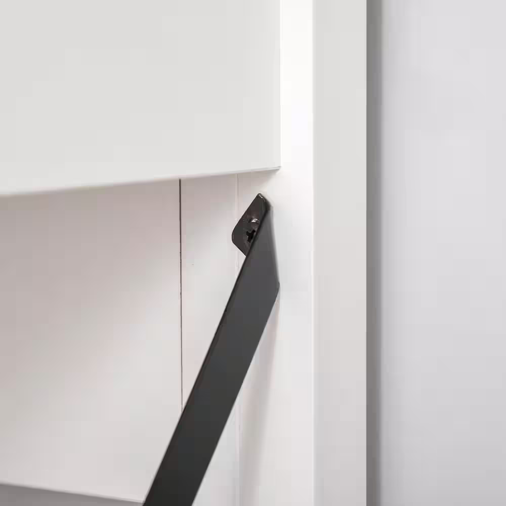 HOMCOM Farmhouse 19.75 in. White Wooden Computer Desk with Hutch and Cabinet