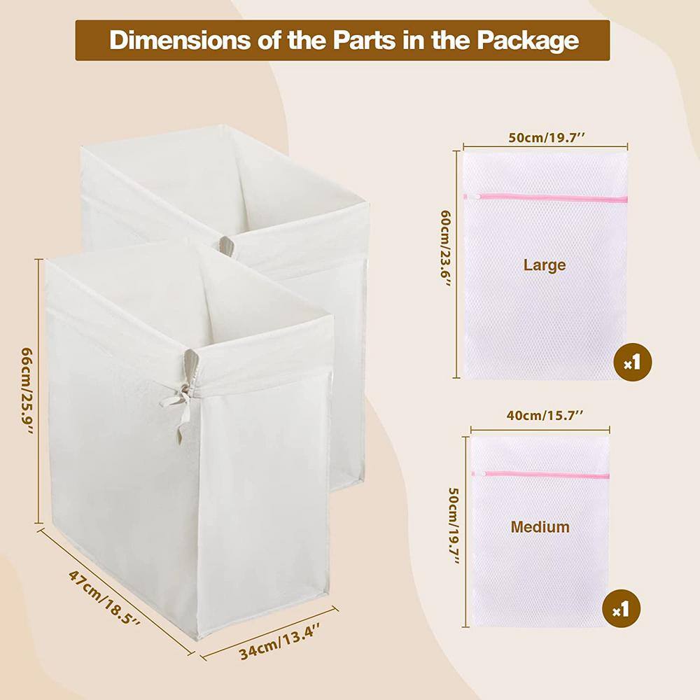 None 90L Rattan Laundry Basket Hamper with 2 Removable Liner Bags Natural