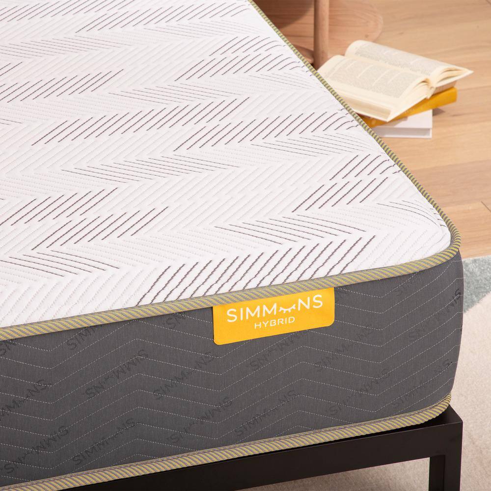 Simmons PeacefulSleep Hybrid Queen Firm 11 in. Mattress Set with 9 in. Box Spring