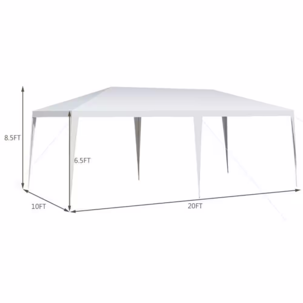None 10 ft. x 20 ft. White Canopy Tent Gazebos