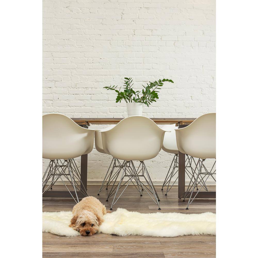natural New Zealand Natural 2 ft. x 6 ft. Double Sheepskin Runner Rug
