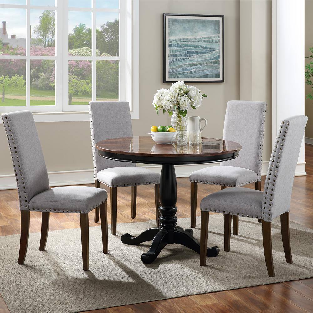 Harper & Bright Designs Light Grey Upholstered Dining Chairs (Set of 2)