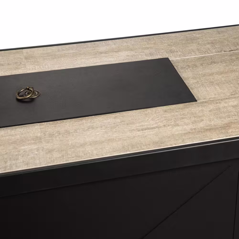 Teamson Home 42 in. x 20 in. x 28 in. Rectangular Steel Ceramic Propane Gas Fire Pit