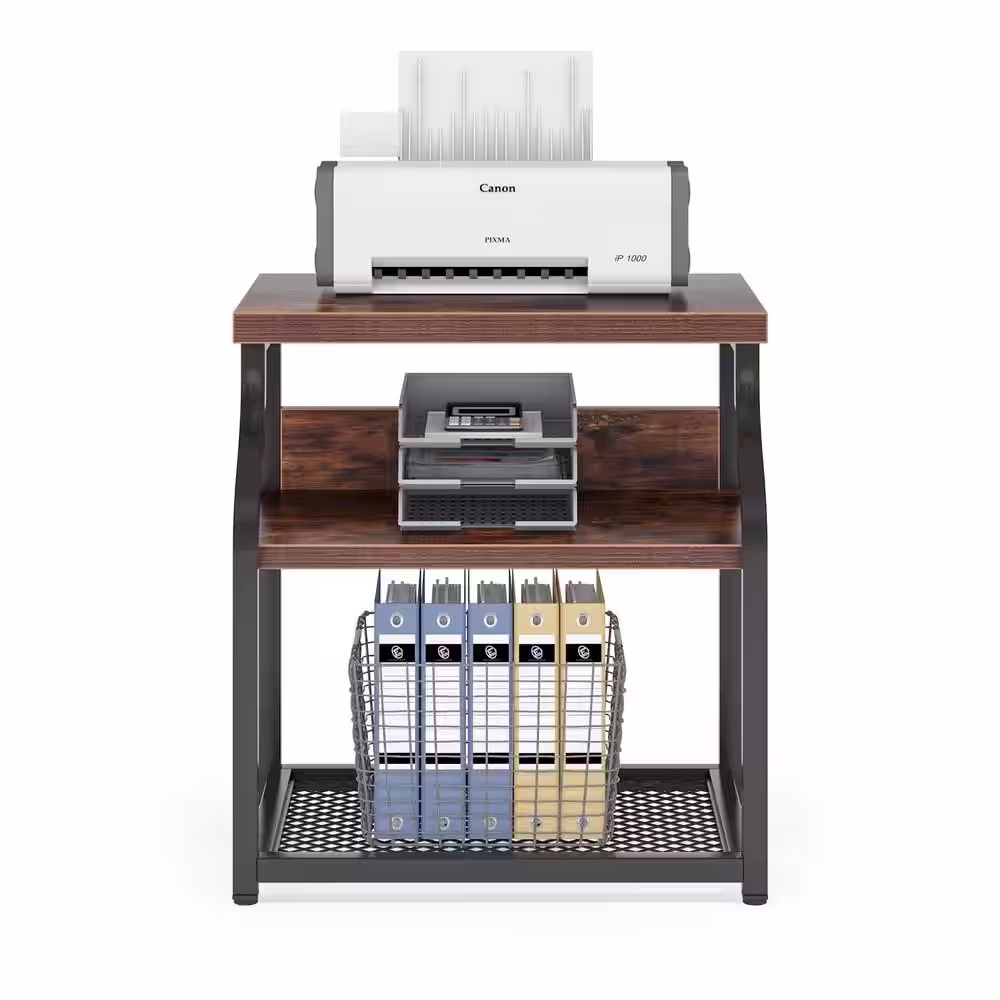 None Patrick Brown Printer Stand with 3-Shelf for Home Office