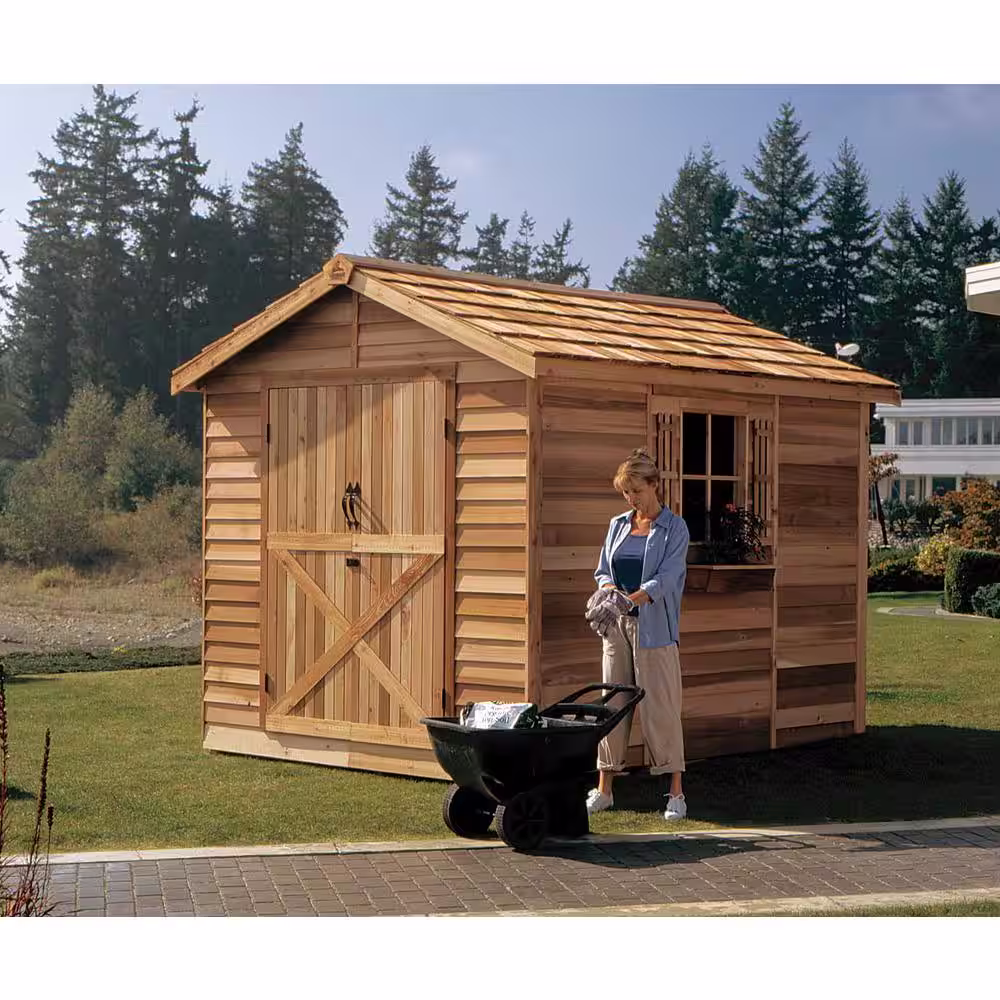 Cedarshed Rancher 8 ft. x 10 ft. Western Red Cedar Garden Shed