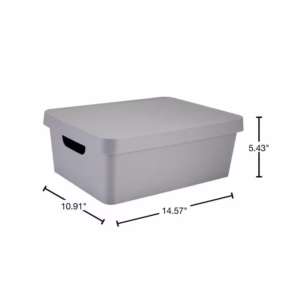 SIMPLIFY Medium Vinto Storage Box with Lid in Grey