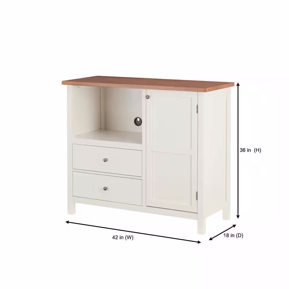 StyleWell Ivory Wood Transitional Kitchen Pantry (42 in. W x 36 in. H)