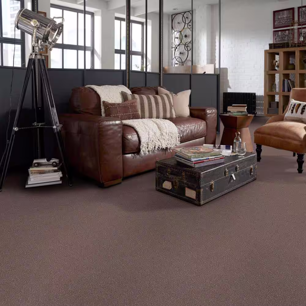 Home Decorators Collection Brave Soul I - Fudge - Brown 34.7 oz. Polyester Texture Installed Carpet