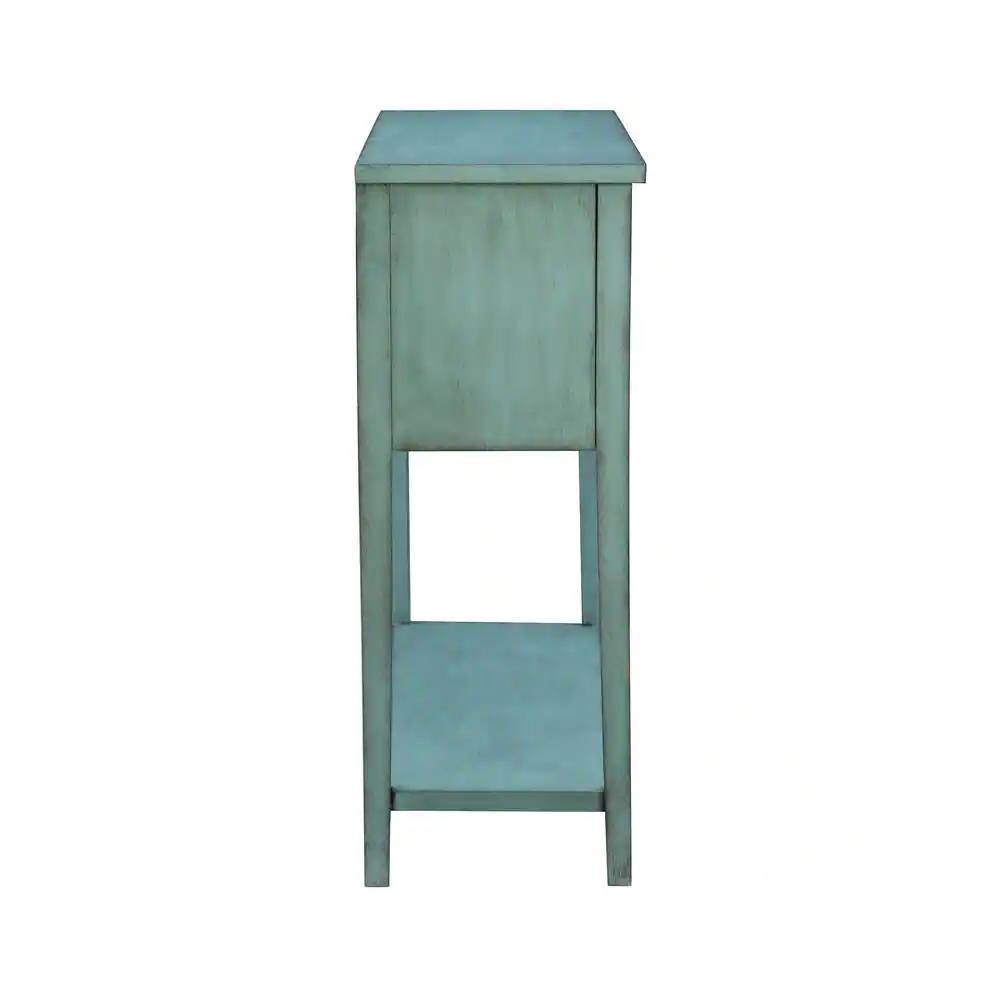 Powell Company Portland 46 in. Blue Standard Rectangle Wood Console Table with Drawers