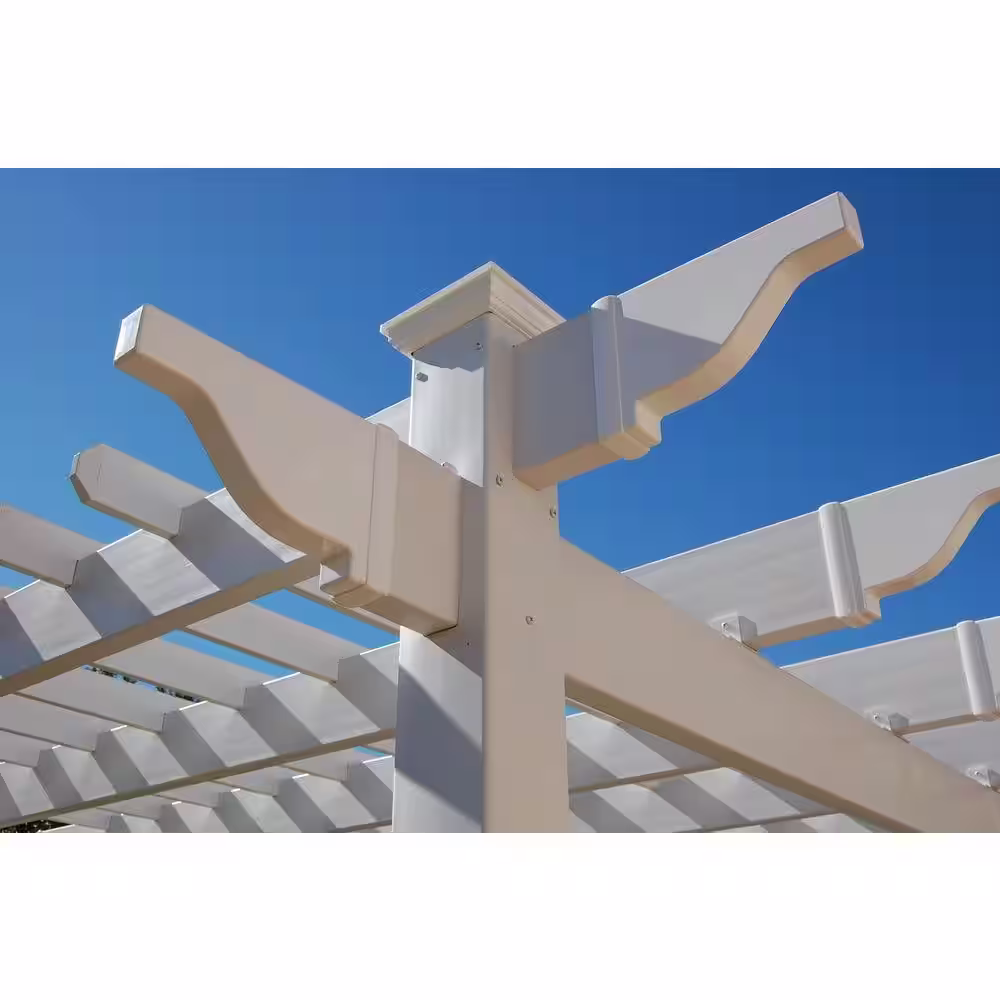 Dura-Trel Queensbrook 7 ft. 5 in. x 7 ft. 5 in. White Vinyl Pergola
