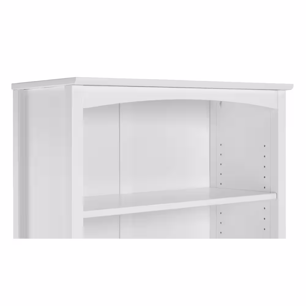 Camaflexi 48 in. White Wood 4-shelf Standard Bookcase with Adjustable Shelves