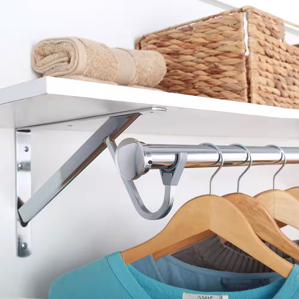 Everbilt 1-5/16 in. Heavy-Duty Chrome Closet Pole End Caps (2-Pack)