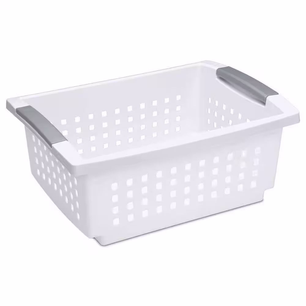 Sterilite 50.86 qt. Medium Sized Stackable Storage and Organization Bin in White (30-Pack)