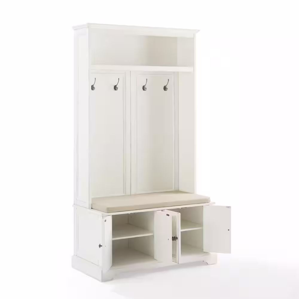 CROSLEY FURNITURE Holbrook Distressed White Hall Tree