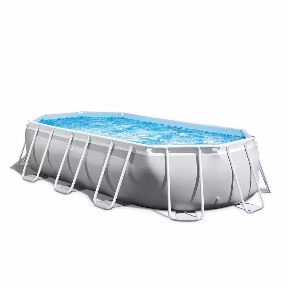 INTEX 16.5 ft. x 9 ft. 48 in. Prism Frame Above Ground Swimming Pool Pump Set (2 Pack)