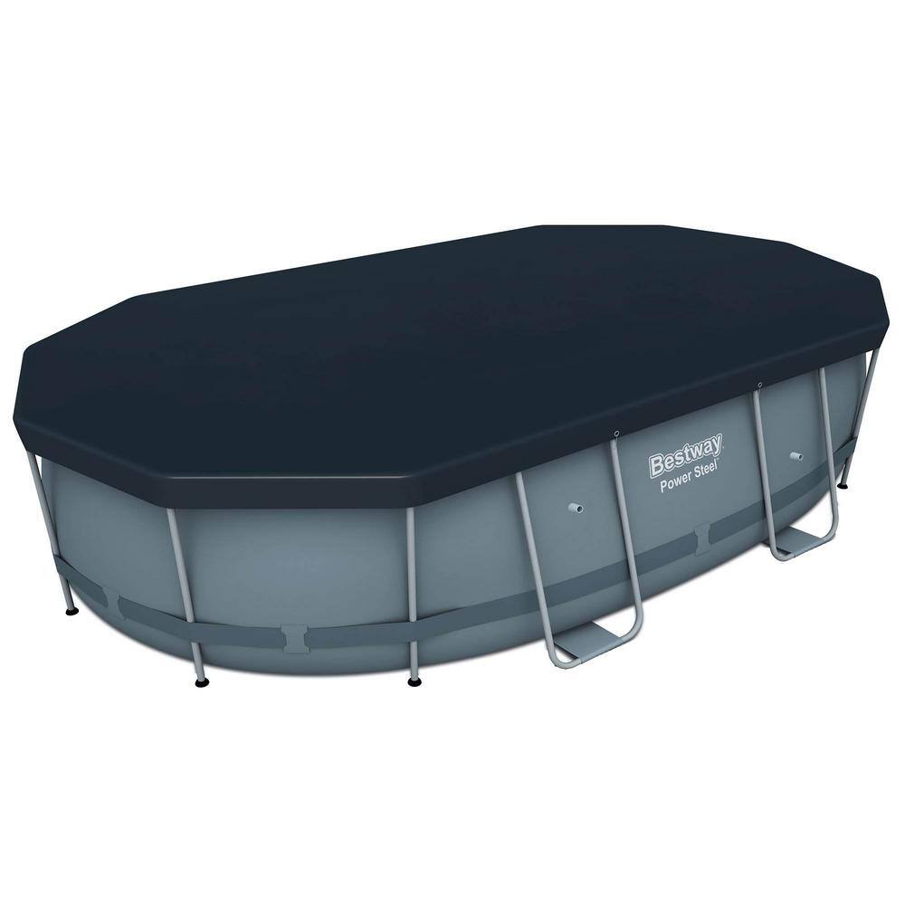 Bestway 16 ft. x 10 ft. Oval 42 in. Soft-Side Above Ground Swimming Pool Set