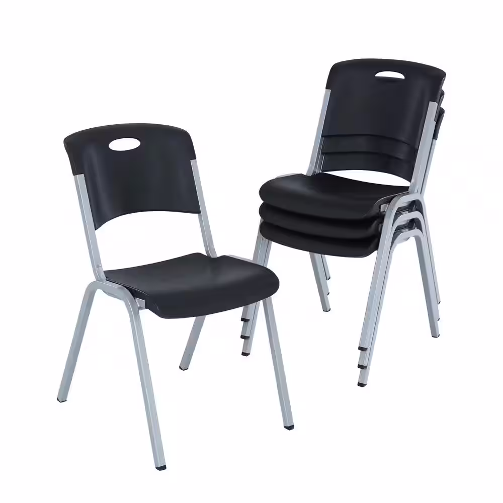 Lifetime Black Stacking Utility Chair (Set of 4)