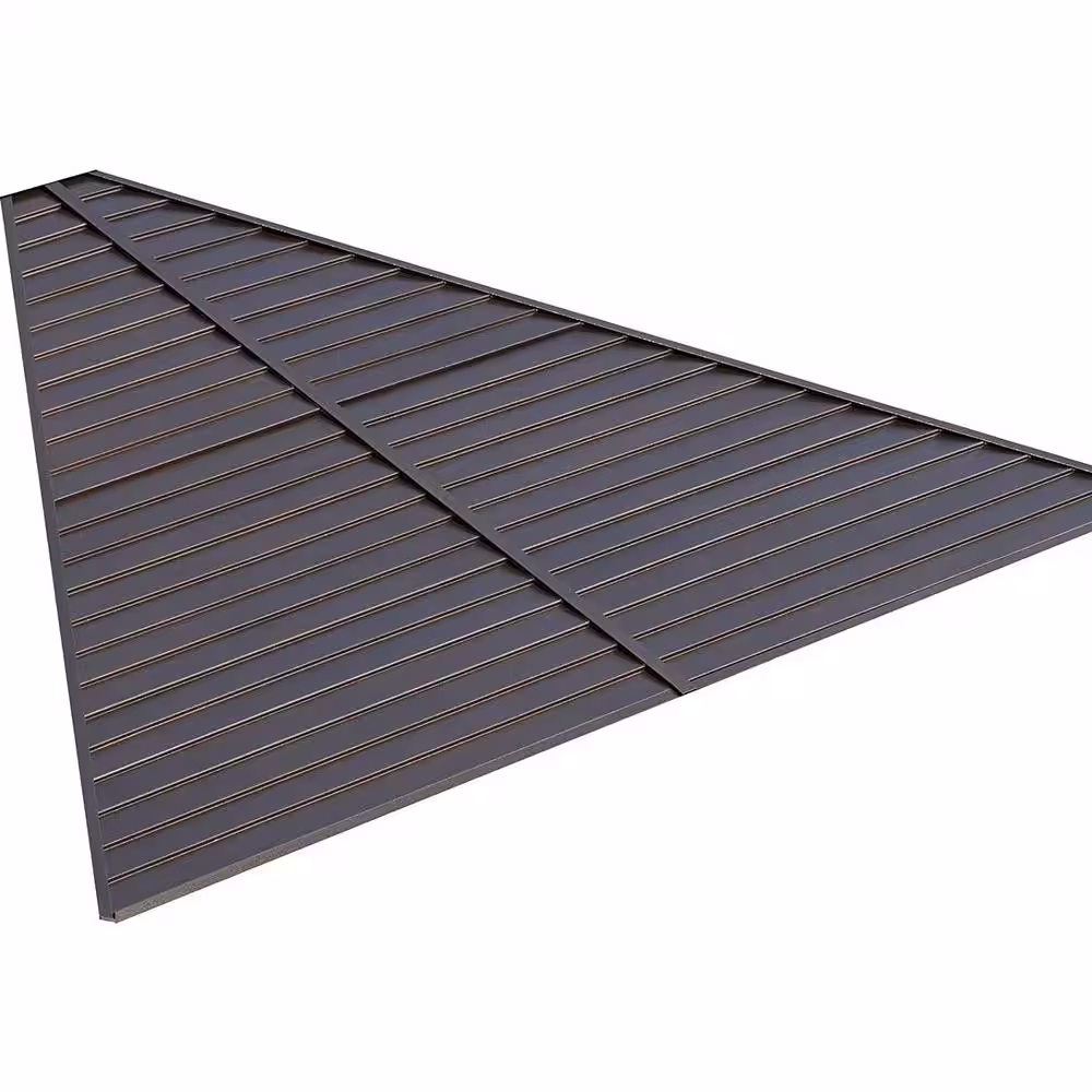 KOZYARD Caesar 10 ft. D x 9 ft. H x 12 ft. W Aluminum Hardtop Gazebo with Galvanized Steel Roof, Mosquito Net & Privacy Curtain