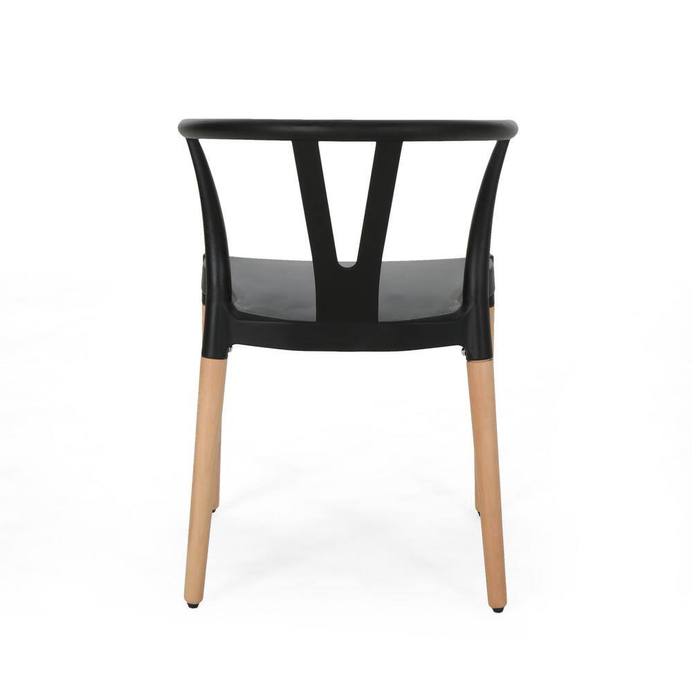 None Mountfair Black and Natural Wood Dining Chair (Set of 2)