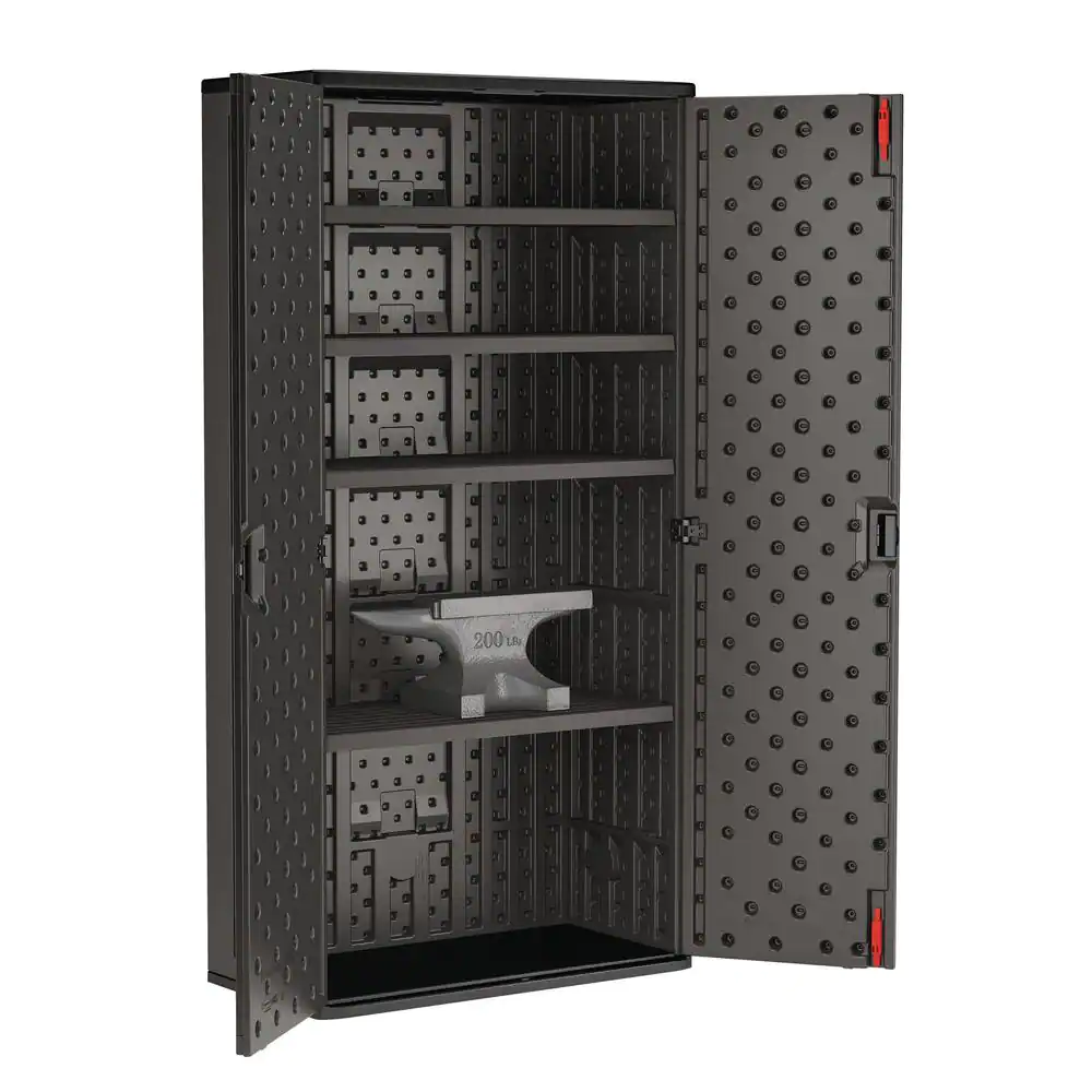 Suncast Commercial 40 in. W x 80.25 in. H x 20.25 in. D Plastic Freestanding Garage Cabinet in Slate