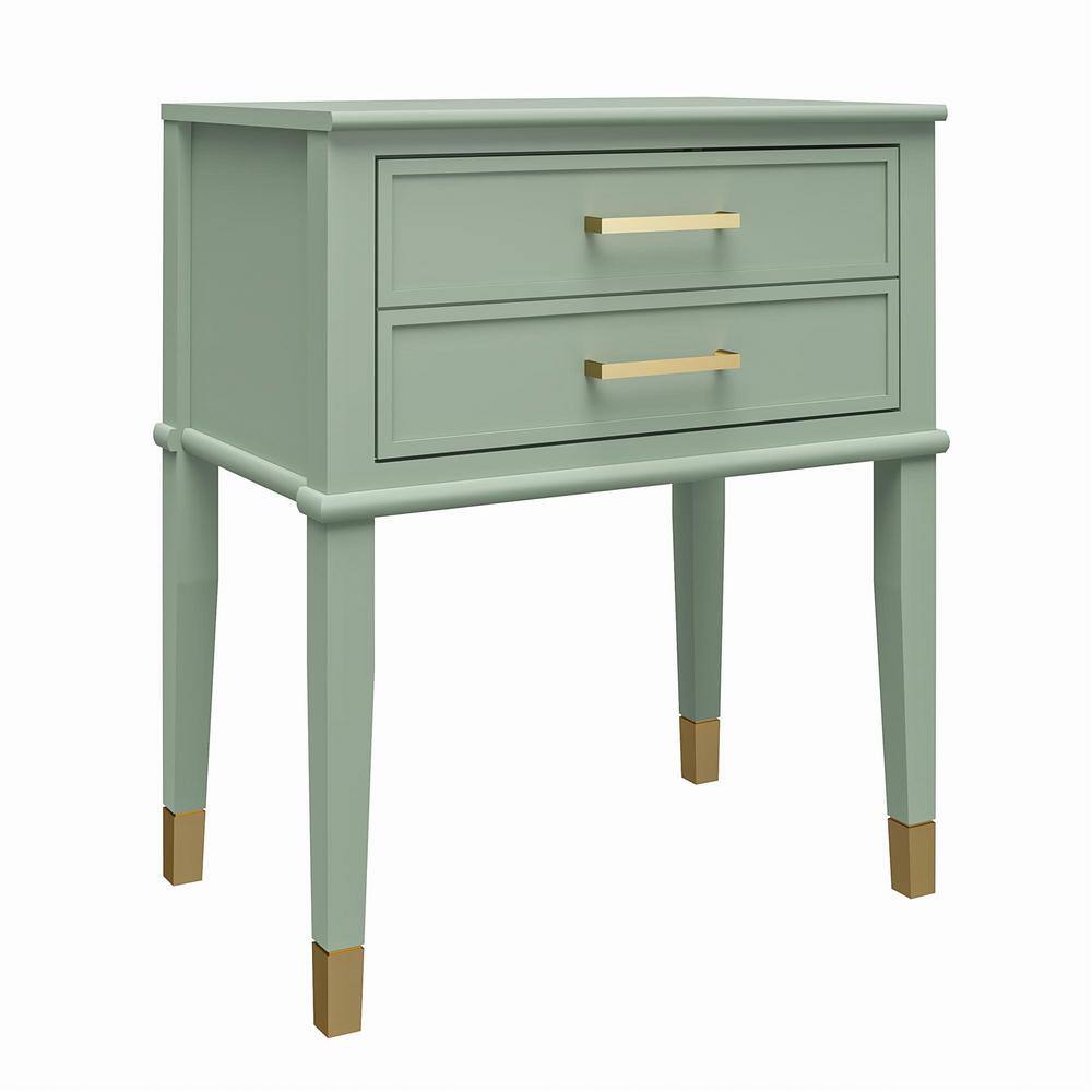CosmoLiving by Cosmopolitan Westerleigh 23.6 in. Pale Green Rectangle End Table with Drawer
