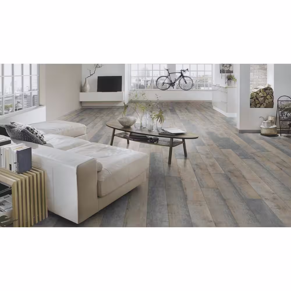 Krono Original Grey Restoration Oak 10 mm T x 8 in. W Waterproof Laminate Wood Flooring (18.6 sqft/case)