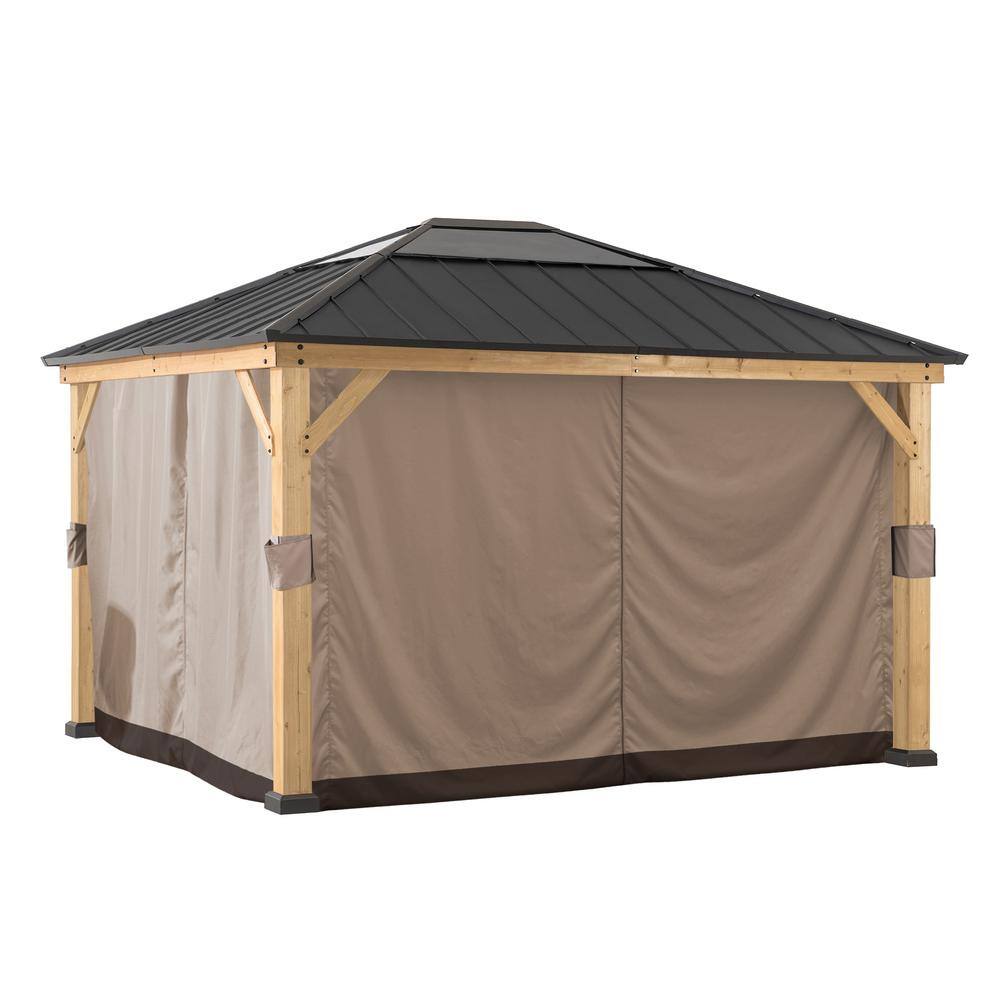 Sunjoy Universal Curtains and Mosquito Netting for 11 ft. x 13 ft. Wood Gazebos