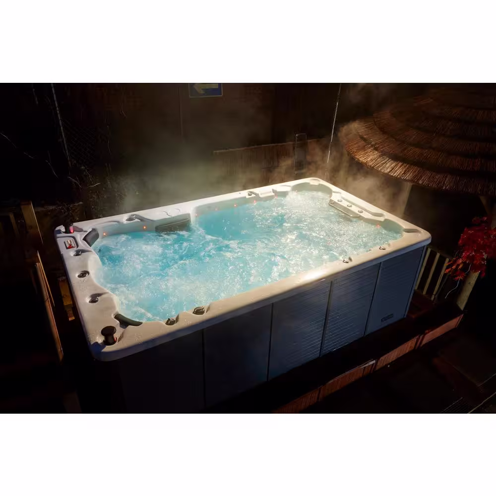 Canadian Spa Company St. Lawrence 13 ft. 12-Person 39-Jet Swim Spa with LED Lighting and Bluetooth Audio