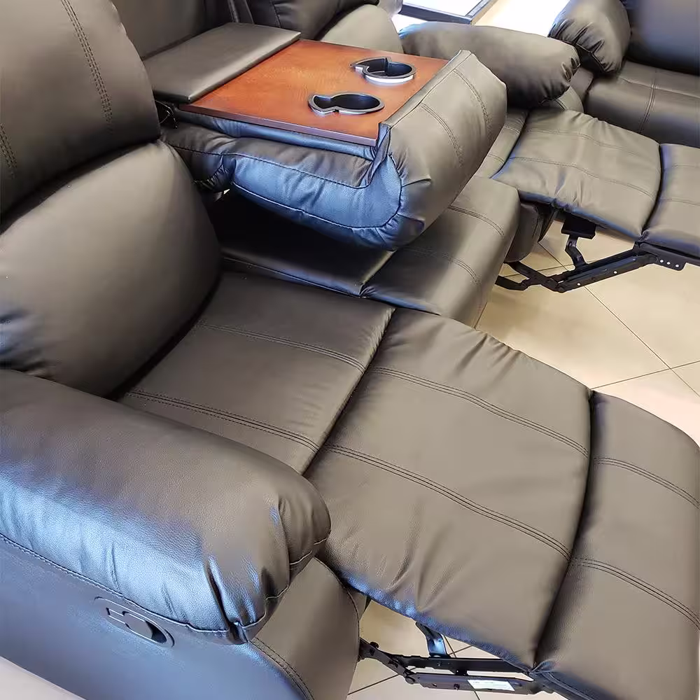 Star Home Living Black Faux Leather Recliner Chairs (Set of 3)