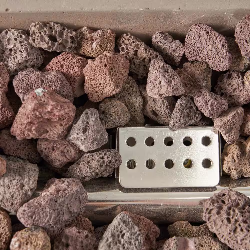 Noble House Mayfair Dark Grey Rectangular Stone Fire Pit (No Tank Holder)