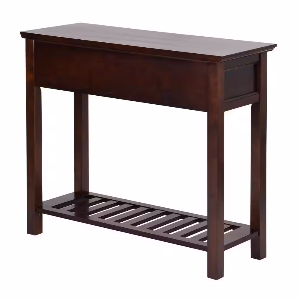None Lockie 39.4 in. Rectangle Wood Console Table with 1-Drawer