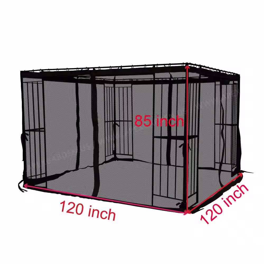 APEX GARDEN Universal 10 ft. x 10 ft. Black Gazebo Mosquito Mesh Screen Net