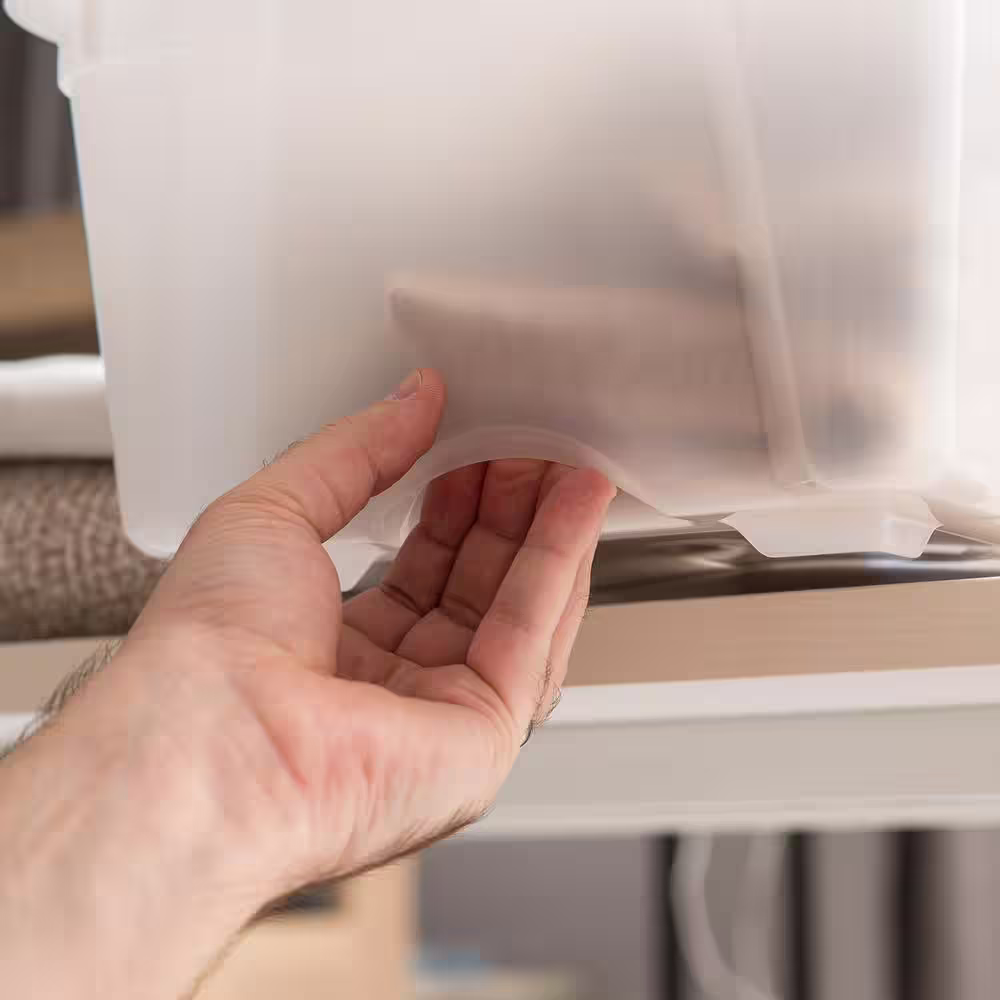 IRIS 12 qt. Stack & Pull Box in Pearl (6-Pack)