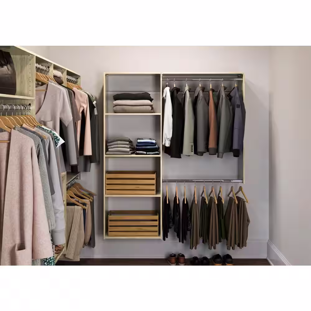 Closet Evolution 35 in. x 14 in. Harvest Grain Wood Shelves (2-Pack)