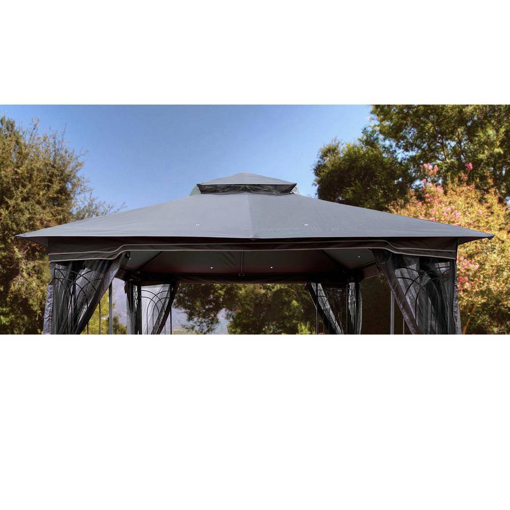 Tatayosi 10 ft. x 10 ft. Patio Double Roof Gazebo Replacement Canopy Top Fabric