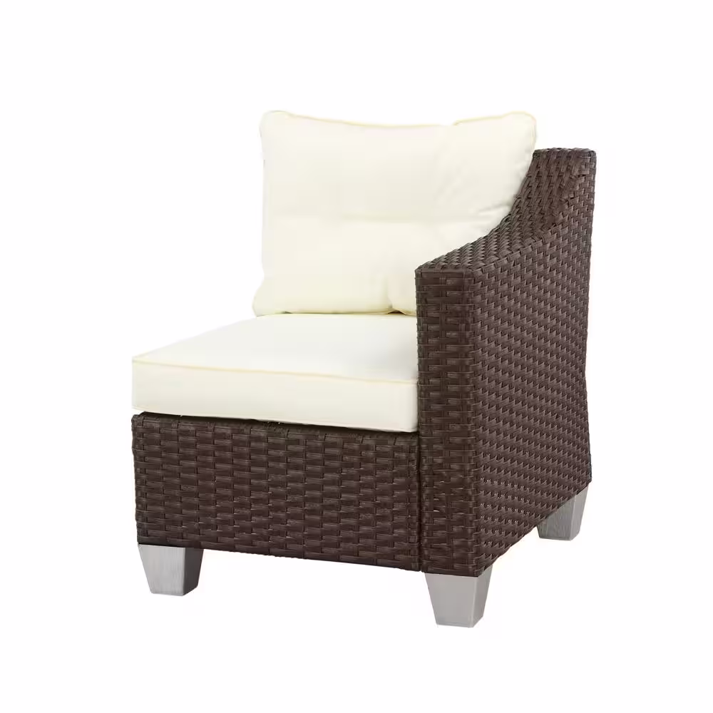 Patio Festival 6-Piece Wicker Patio Conversation Set with Beige Cushions