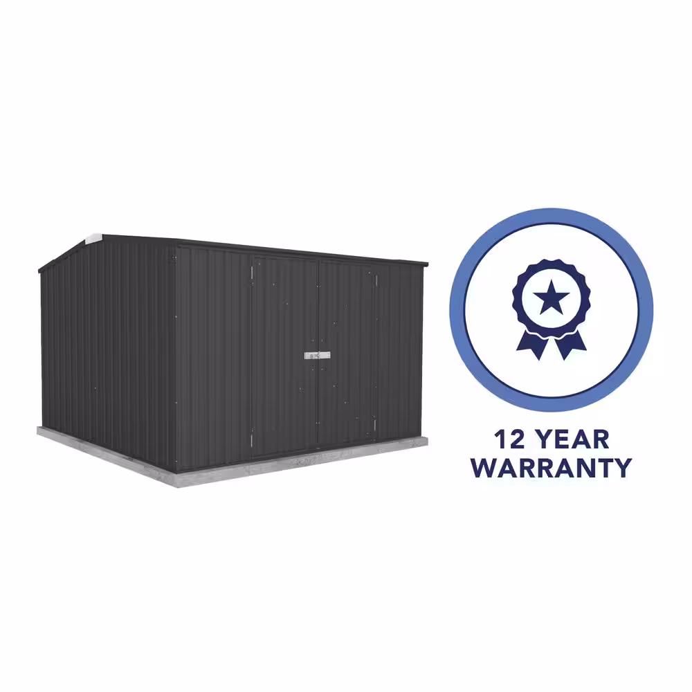 ABSCO Premier 10 ft. x 10 ft. Galvanized Steel Metal Shed in Monument Gray with SNAPTiTE Assembly System (100 sq. ft.)
