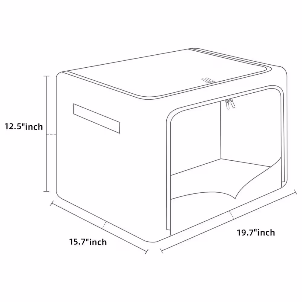 None 70 qt. Linen Clothes Storage Bin with Lid in Black (3-Pack)