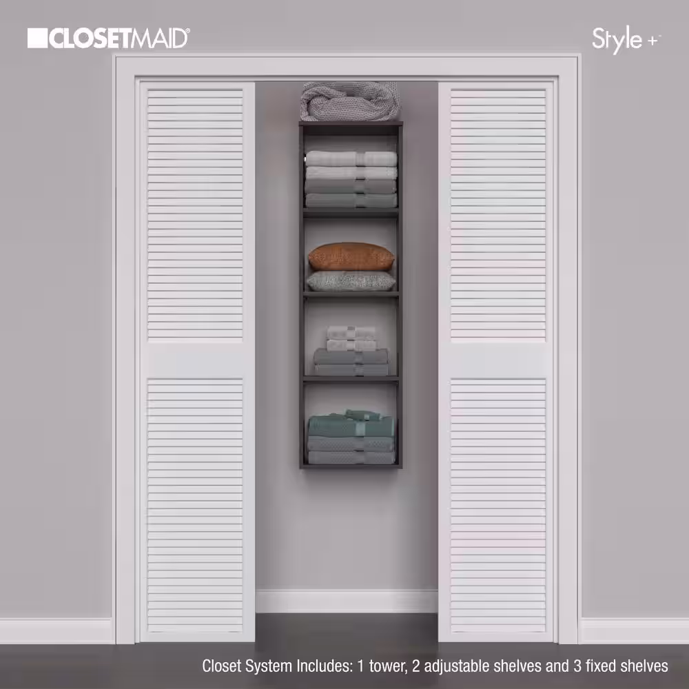 ClosetMaid Style+ 17 in. W Modern Walnut Hanging Wood Closet Tower