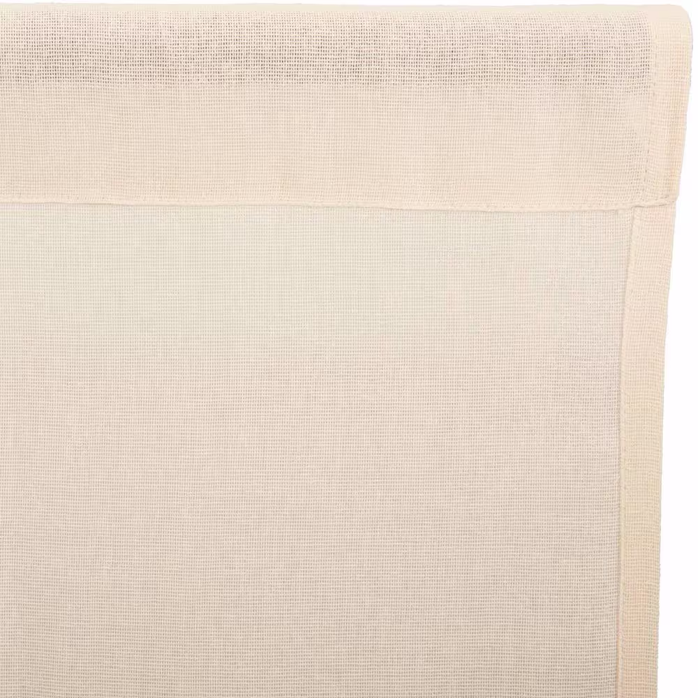 VHC Brands Tobacco Cloth 40 in. W x 72 in. L Sheer Rod Pocket French Door Window Panel in Natural Cream