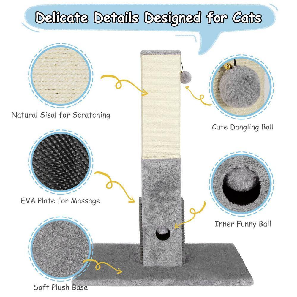 ANGELES HOME 31 in. Tall Cat Scratching Post with Sisal Rope and Plush Ball