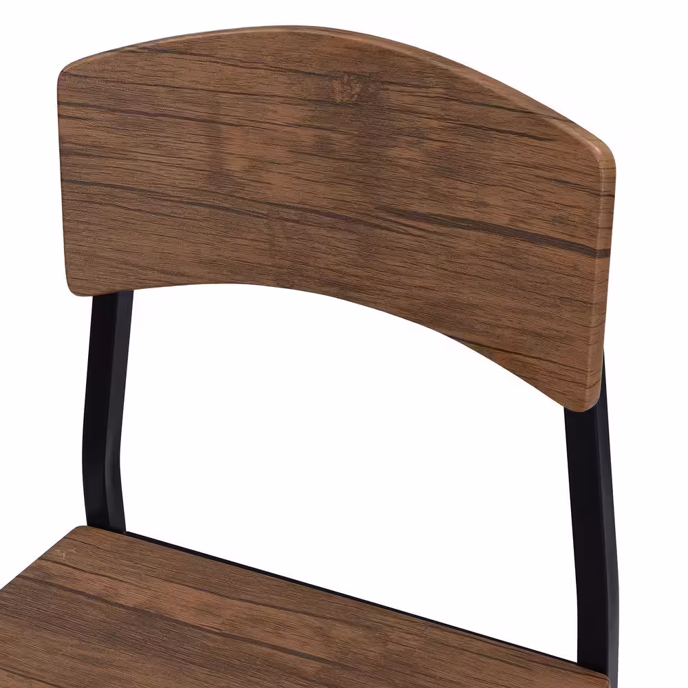 Harper & Bright Designs 5-Piece Drop Leaf Rectangle Brown Wood Top Black Dining Room Set Seats 4