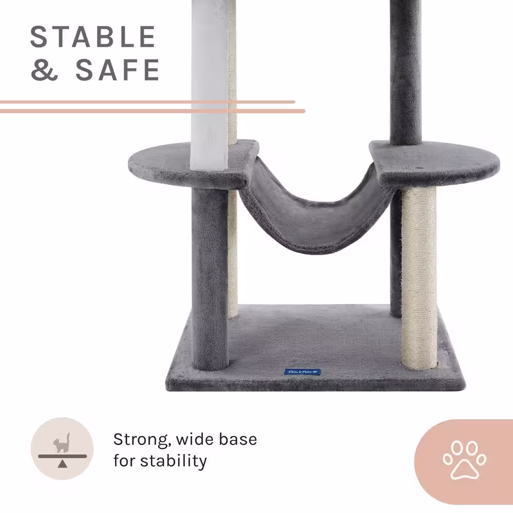 Sam's Pets Submarine 60 in. Gray Hard Box Cat Tree